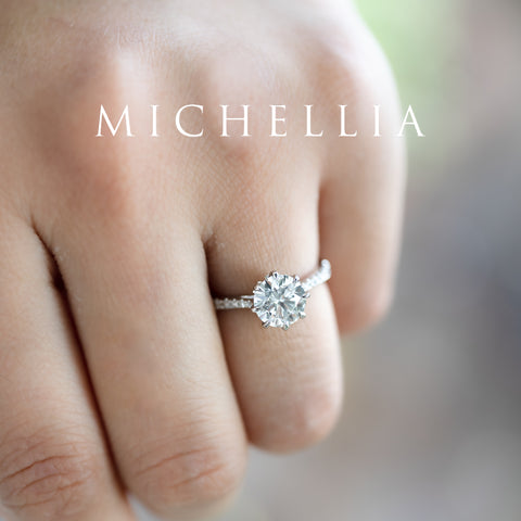 [Victoria] Classic Crown Solitaire Engagement Ring with 1.25ct Diamond with Eternity Pave Shank, Platinum, Ready-to-Ship & One-of-A-Kind Women's Ring michelliafinejewelry