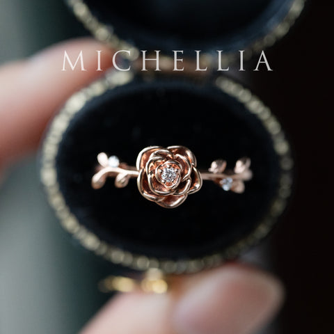 [Roselyn] The Petite Parisian Rose Natural Diamond Ring, Limited Edition