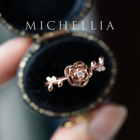 [Roselyn] The Petite Parisian Rose Natural Diamond Ring, Limited Edition