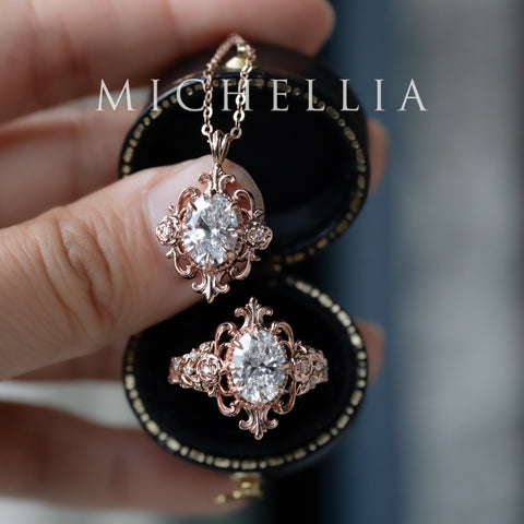[Ameliora] The Parisian Rose Necklace in IGI-certified Oval Lab Diamond, Limited Edition