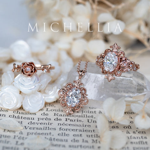 [Ameliora] The Parisian Rose Necklace in IGI-certified Oval Lab Diamond, Limited Edition