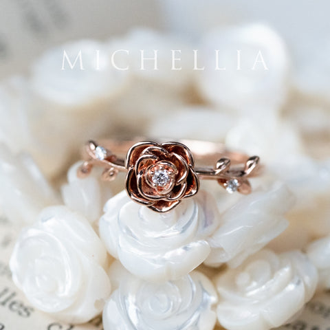 [Roselyn] The Petite Parisian Rose Natural Diamond Ring, Limited Edition