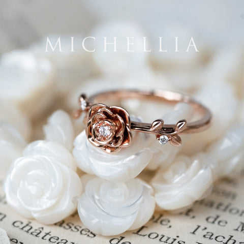 [Roselyn] The Petite Parisian Rose Natural Diamond Ring, Limited Edition