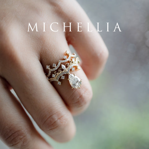 [Antoinette] Vintage Chandelier Engagement Ring in Diamond / Moissanite Women's Ring michelliafinejewelry