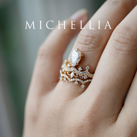 [Antoinette] Vintage Chandelier Engagement Ring in Diamond / Moissanite Women's Ring michelliafinejewelry