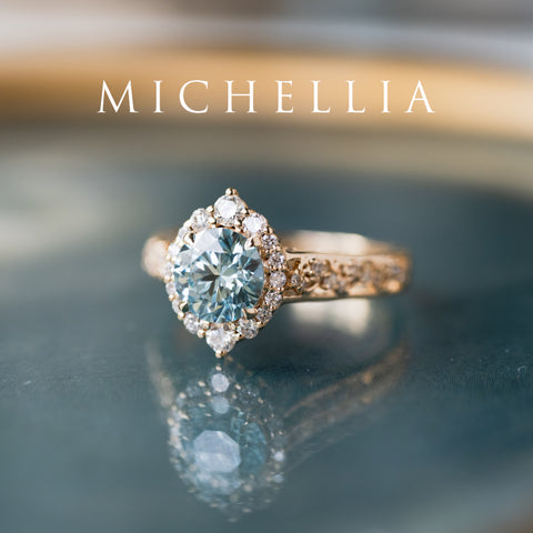 [Ophelia] Rococo Opulence Engagement Ring in Diamond / Moissanite