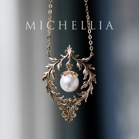 [Gracelynn] Renaissance Garden Necklace & Earring Set in Freshwater Pearl - Limited Edition Necklace michelliafinejewelry