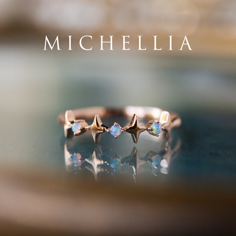 [Etoile] Ready-to-Ship Wandering Star Australian Opal Wedding Band Wedding Band michelliafinejewelry