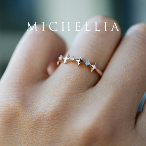 [Etoile] Ready-to-Ship Wandering Star Australian Opal Wedding Band Wedding Band michelliafinejewelry