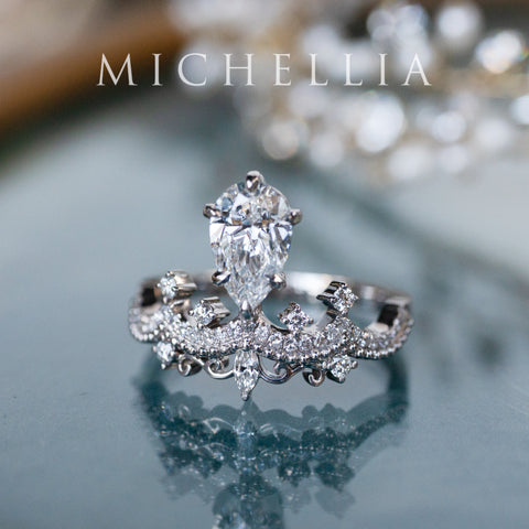 [Antoinette] Vintage Chandelier Engagement Ring in Diamond / Moissanite