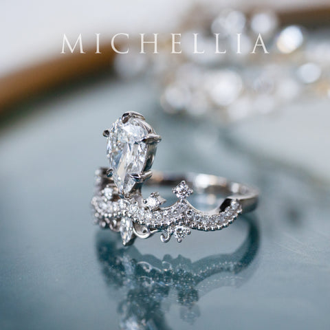 [Antoinette] Vintage Chandelier Engagement Ring in Diamond / Moissanite