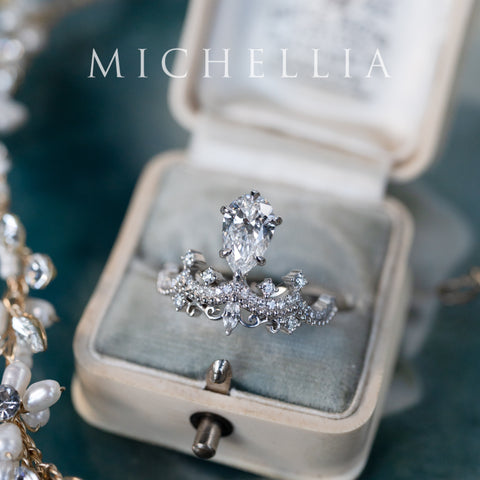 [Antoinette] Vintage Chandelier Engagement Ring in Diamond / Moissanite