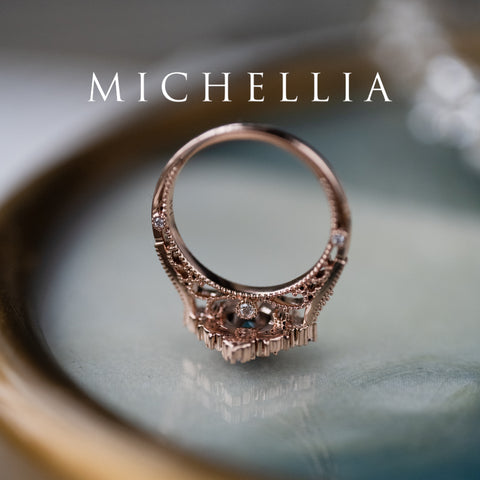 [Henrietta] IGI Certified Teal Blue Diamond Belle Époque Vintage Engagement Ring, One of A Kind Women's Ring michelliafinejewelry