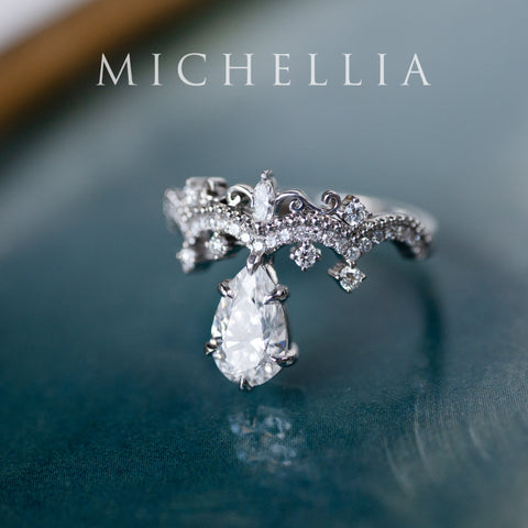 [Antoinette] Vintage Chandelier Engagement Ring in Diamond / Moissanite