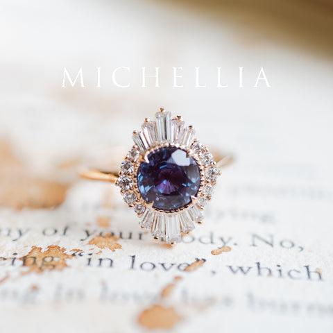 [Georgiana] Vintage Deco Duchess Ring in Lab Alexandrite Women's Ring michelliafinejewelry   