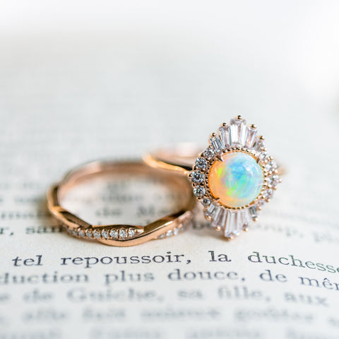 [Georgiana] Vintage Deco Duchess Ring in Australian Opal Women's Ring michelliafinejewelry   