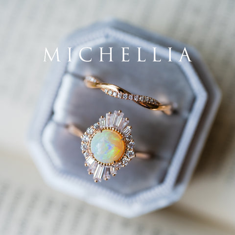 [Georgiana] Vintage Deco Duchess Ring in Australian Opal Women's Ring michelliafinejewelry   