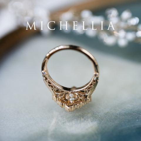 [Henrietta] IGI Certified Diamond Belle Époque Vintage Engagement Ring, One of A Kind & Ready-to-Ship Women's Ring michelliafinejewelry