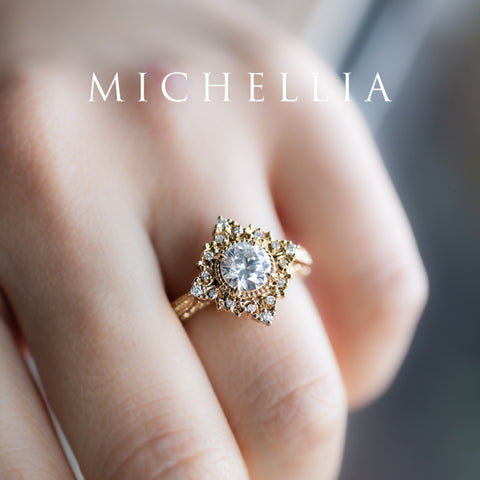 [Henrietta] IGI Certified Diamond Belle Époque Vintage Engagement Ring, One of A Kind & Ready-to-Ship Women's Ring michelliafinejewelry