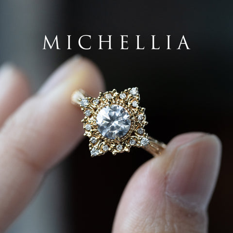[Henrietta] IGI Certified Diamond Belle Époque Vintage Engagement Ring, One of A Kind & Ready-to-Ship Women's Ring michelliafinejewelry