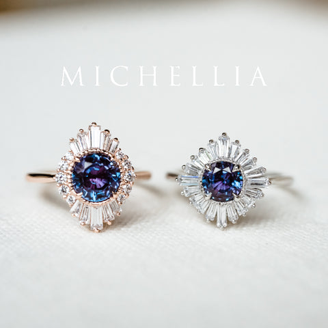 [Georgiana] Vintage Deco Duchess Ring in Lab Alexandrite Women's Ring michelliafinejewelry   