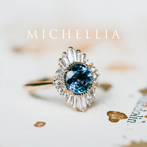 [Georgiana] Vintage Deco Duchess Ring in Lab Alexandrite Women's Ring michelliafinejewelry   