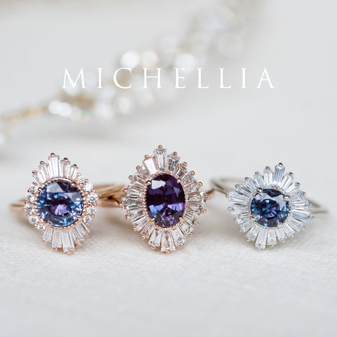 [Georgiana] Vintage Deco Duchess Ring in Lab Alexandrite Women's Ring michelliafinejewelry   