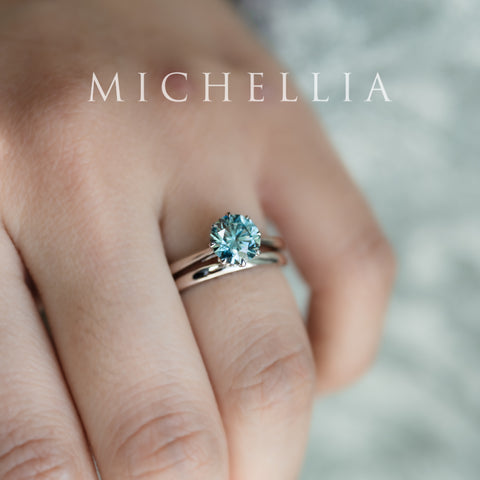 [Victoria] IGI Certified 1.29ct Mermaid Teal Blue Diamond Solitaire Engagement Ring, Platinum, One-of-A-Kind & Ready-to-Ship