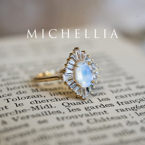 [Athena] Vintage Deco Oval Cut Goddess Ring in Moonstone Women's Ring michelliafinejewelry   