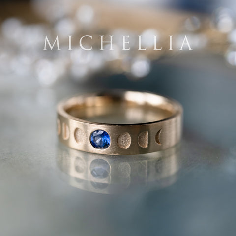 [Lucian] Men's Moon Phase Band in White Diamond