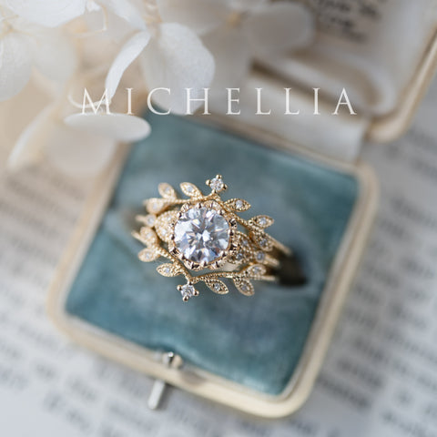 [Florence] Vintage Leaf Band Wedding Band michelliafinejewelry