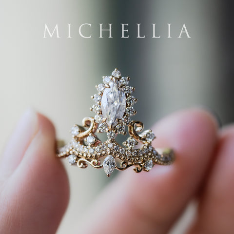 [Versailles] Le Chateau Marquise Engagement Ring in Diamond / Moissanite