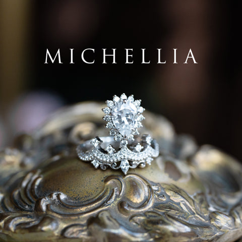 [Angelique] Venetian Crown Engagement Ring in Diamond / Moissanite Women's Ring michelliafinejewelry