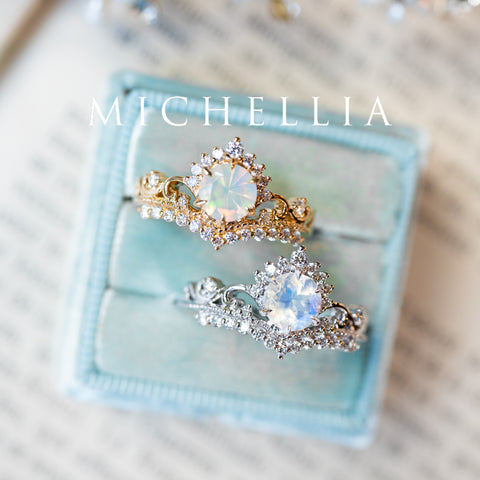 [Theia] Heirloom Crown Ring in Morganite Women's Ring michelliafinejewelry