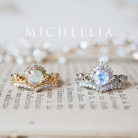 [Theia] Heirloom Crown Ring in Morganite Women's Ring michelliafinejewelry