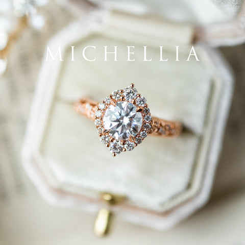 [Ophelia] Rococo Opulence Engagement Ring in Morganite Women's Ring michelliafinejewelry   