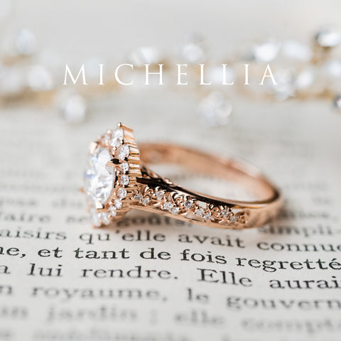 [Ophelia] Rococo Opulence Engagement Ring in Moonstone Women's Ring michelliafinejewelry   