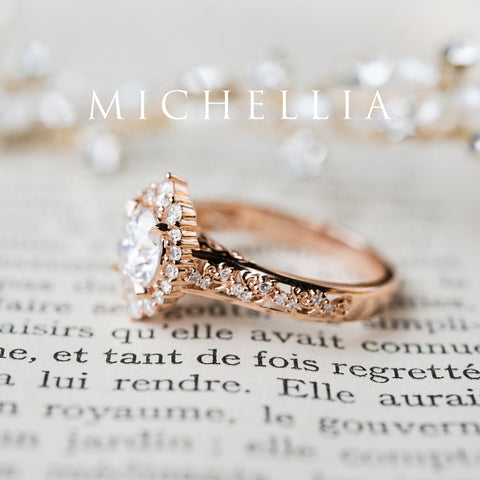 [Ophelia] Rococo Opulence Engagement Ring in Morganite Women's Ring michelliafinejewelry   