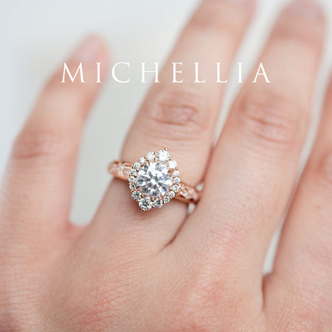 [Ophelia] Rococo Opulence Engagement Ring in Morganite Women's Ring michelliafinejewelry   