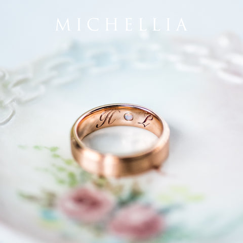 [Noah] Men's Classic Comfort Fit Band with Hidden Opal, 5mm Men's Band Michellia Fine Jewelry   