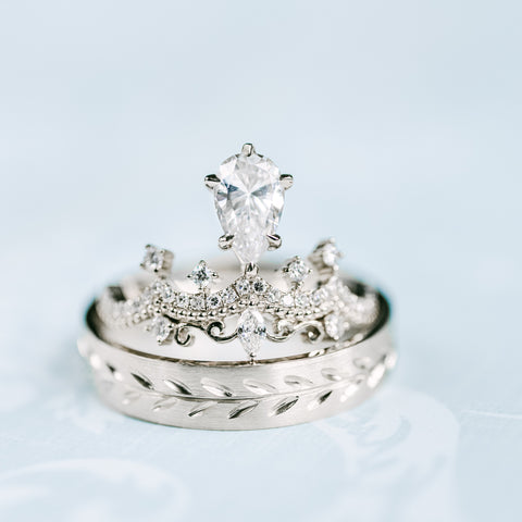 [Antoinette] Vintage Chandelier Engagement Ring in Diamond / Moissanite Women's Ring michelliafinejewelry