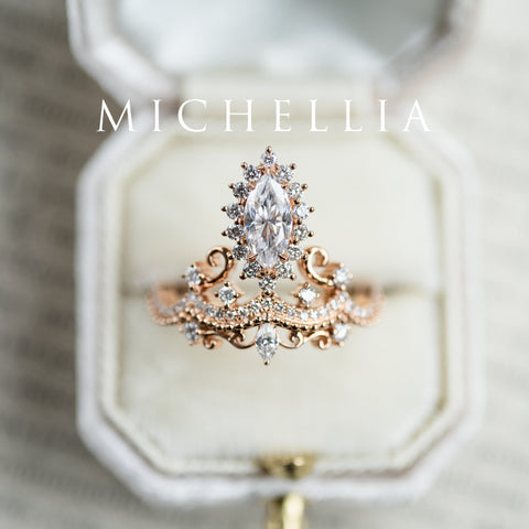 [Versailles] Le Chateau Marquise Engagement Ring in Diamond / Moissanite Women's Ring michelliafinejewelry   