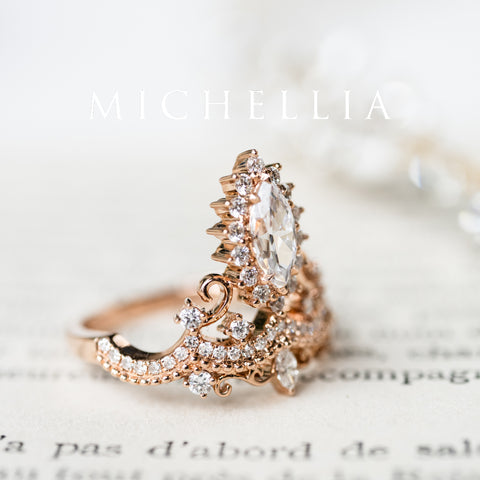 [Versailles] Le Chateau Marquise Engagement Ring in Diamond / Moissanite Women's Ring michelliafinejewelry   