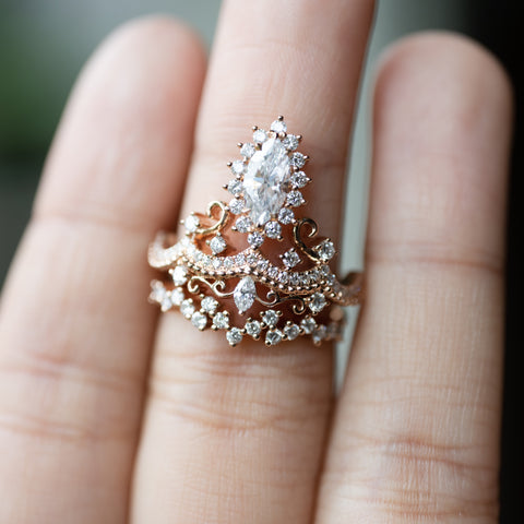 [Versailles] Le Chateau Marquise Engagement Ring in Diamond / Moissanite Women's Ring michelliafinejewelry   