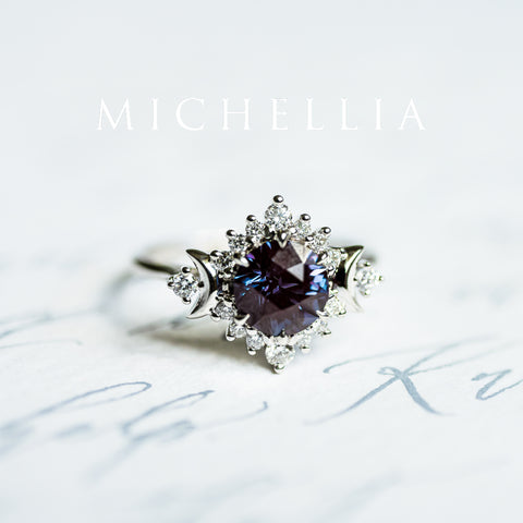 [Selene] Moon Goddess Ring in Lab Alexandrite Women's Ring michelliafinejewelry   