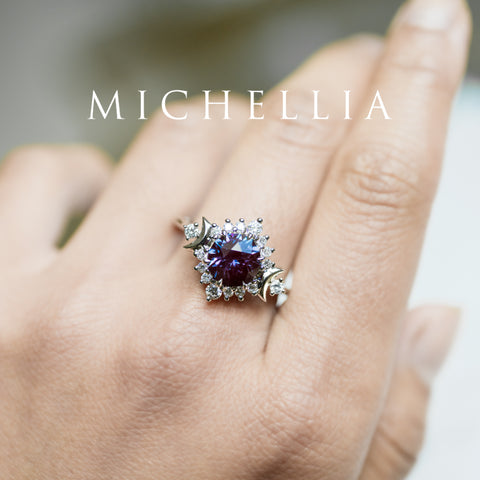 [Selene] Moon Goddess Ring in Lab Alexandrite Women's Ring michelliafinejewelry   