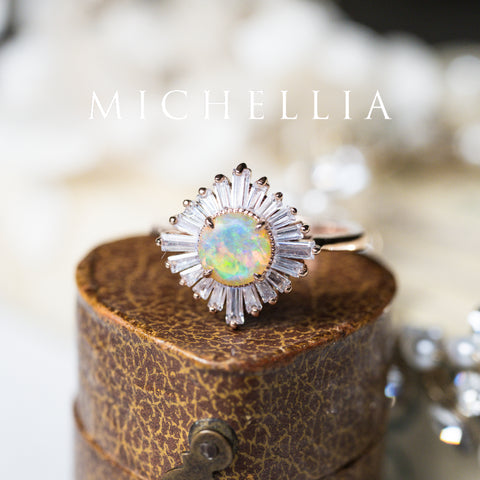 [Artemis] Vintage Deco Goddess Ring in Australian Opal Women's Ring michelliafinejewelry   