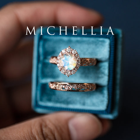 [Ophelia] Rococo Opulence Engagement Ring in Diamond / Moissanite Women's Ring michelliafinejewelry   