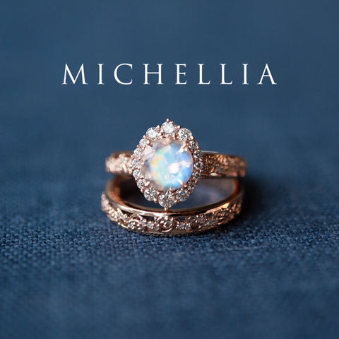 [Ophelia] Rococo Opulence Engagement Ring in Morganite Women's Ring michelliafinejewelry   