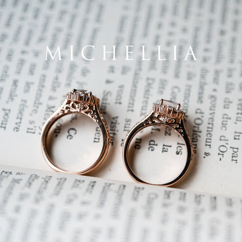 [Ophelia] Rococo Opulence Engagement Ring in Morganite Women's Ring michelliafinejewelry   